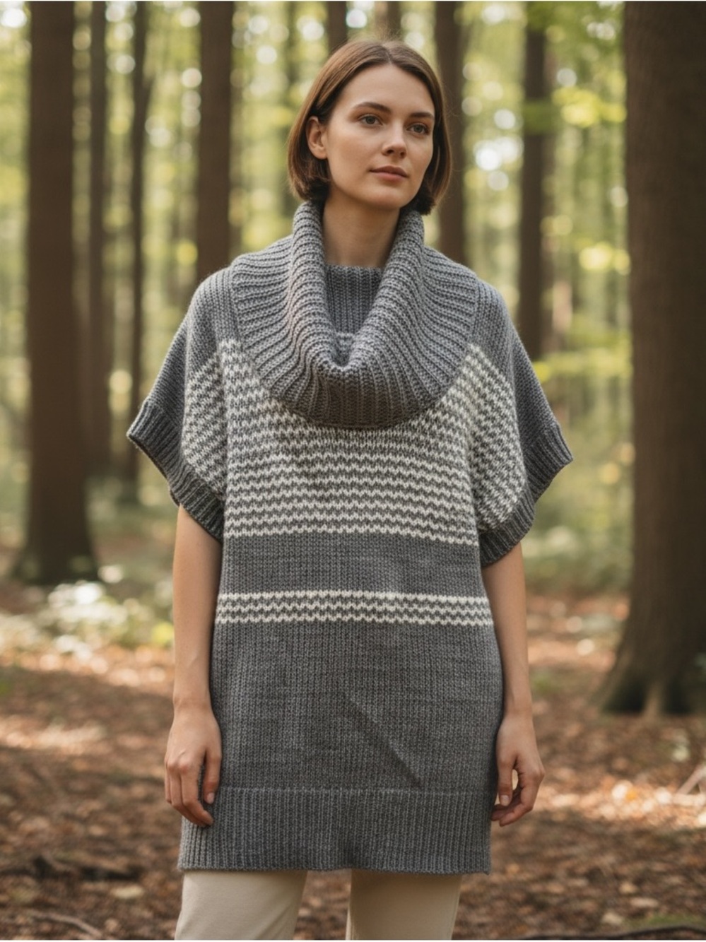 LOFT Gorgeous Gray Cowl NeckTunic Sweater S